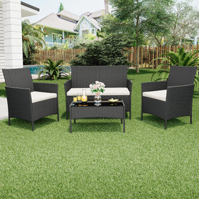 GAOMON patio set 4 pieces armchairs front view ideal for conversations.