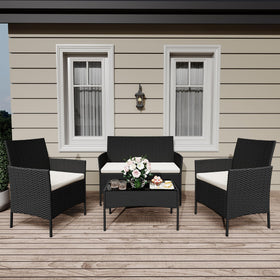 GAOMON patio set 4 pieces cushion closeup highlights soft high-resilience foam.