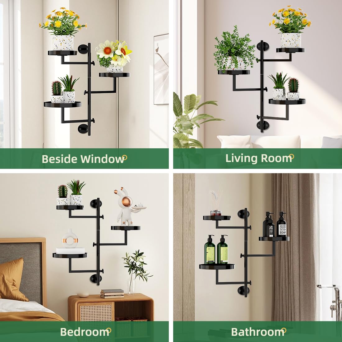 Gaoymsym plant shelf fits 6 to 7.4 inch pots for organized display.