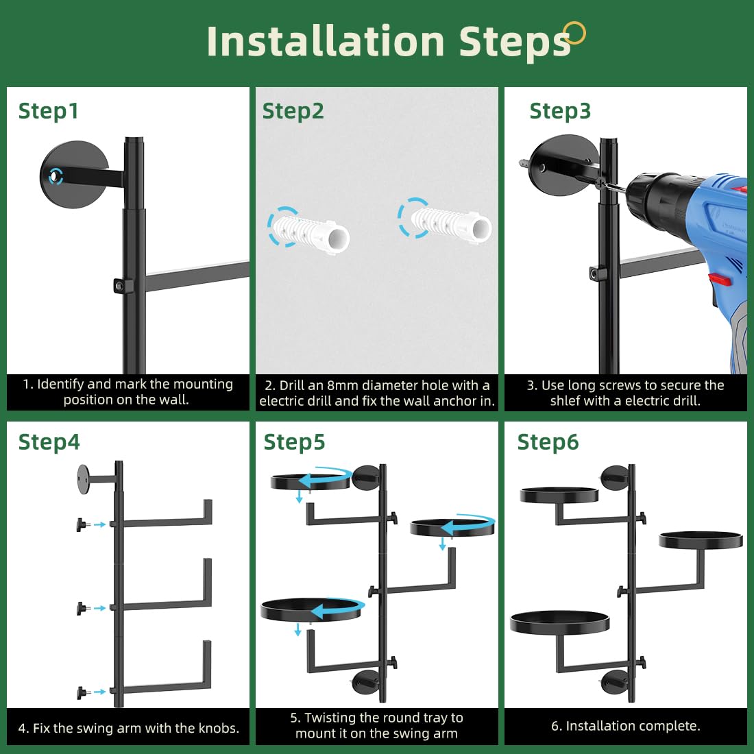 Gaoymsym upgraded locking knobs keep arms stable in outdoor settings.