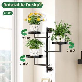 Gaoymsym wall plant holder with rotating arms for flexible light management.