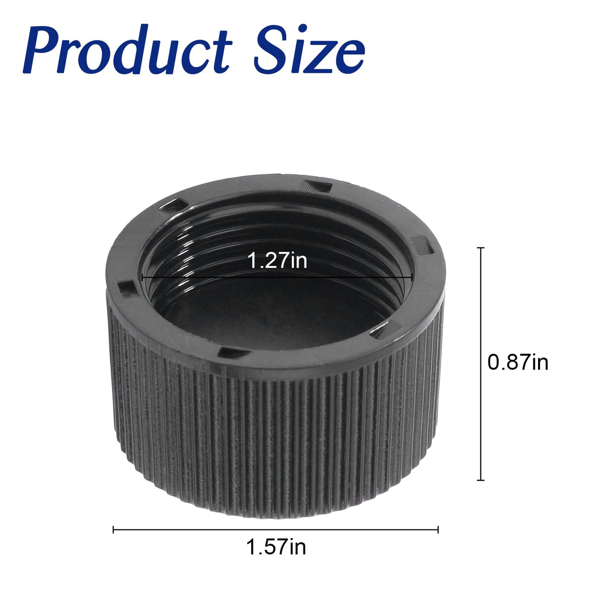 GAQUECY drain cap with dimensions to verify fit before buying