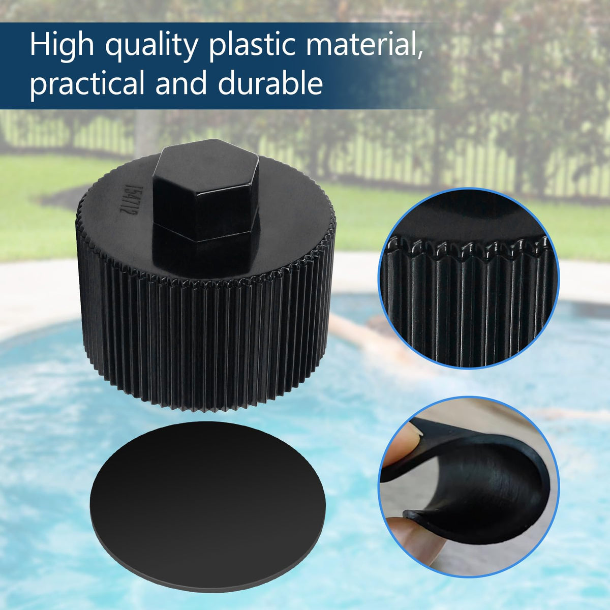 GAQUECY drain cap being installed with easy hand-tighten method