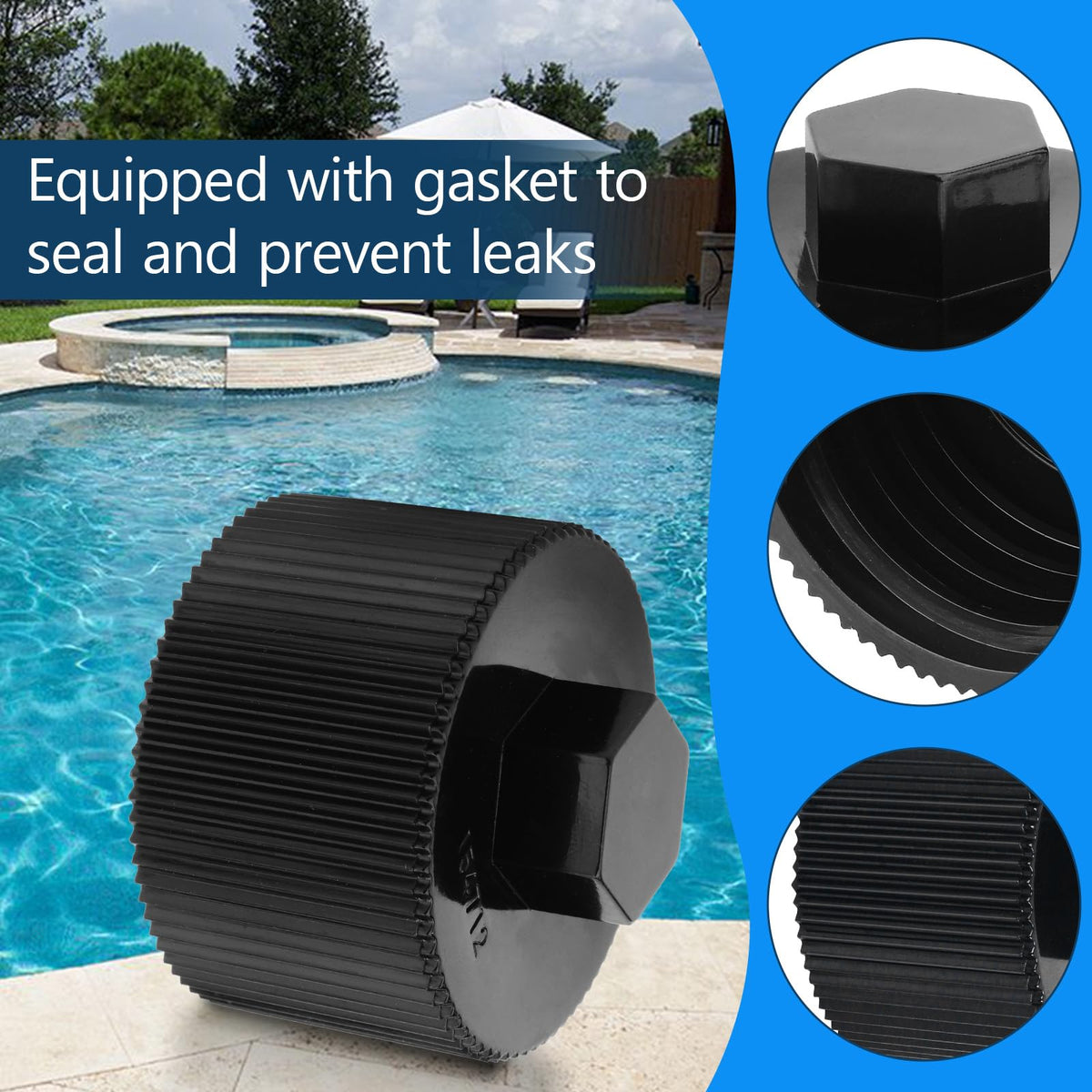 GAQUECY drain cap includes gasket for secure seal