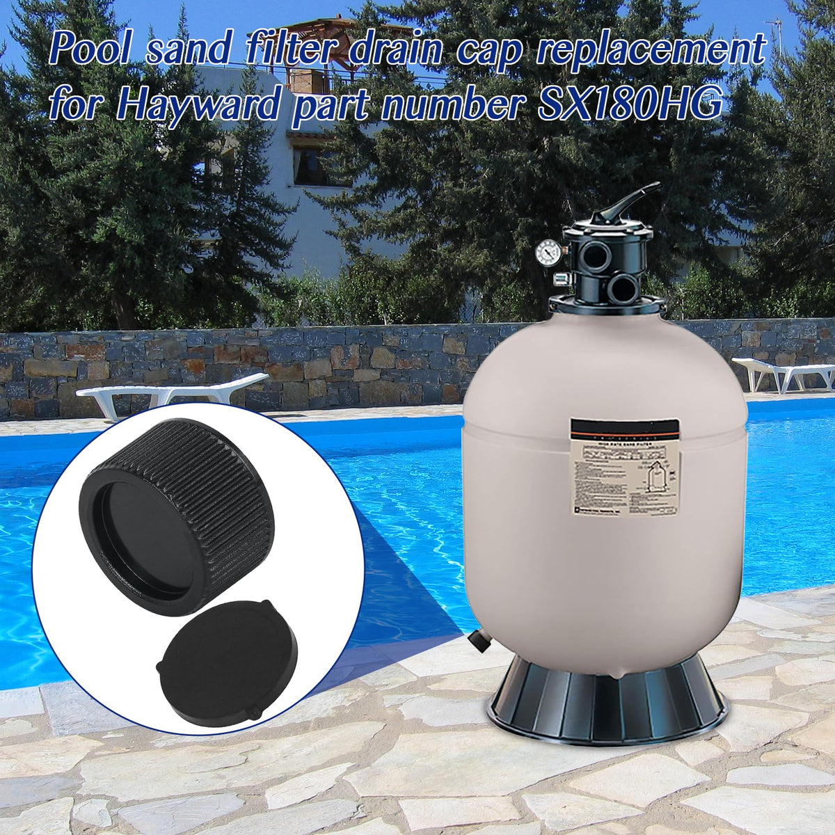 GAQUECY drain cap fits Hayward S166T and related models for reliable filtration