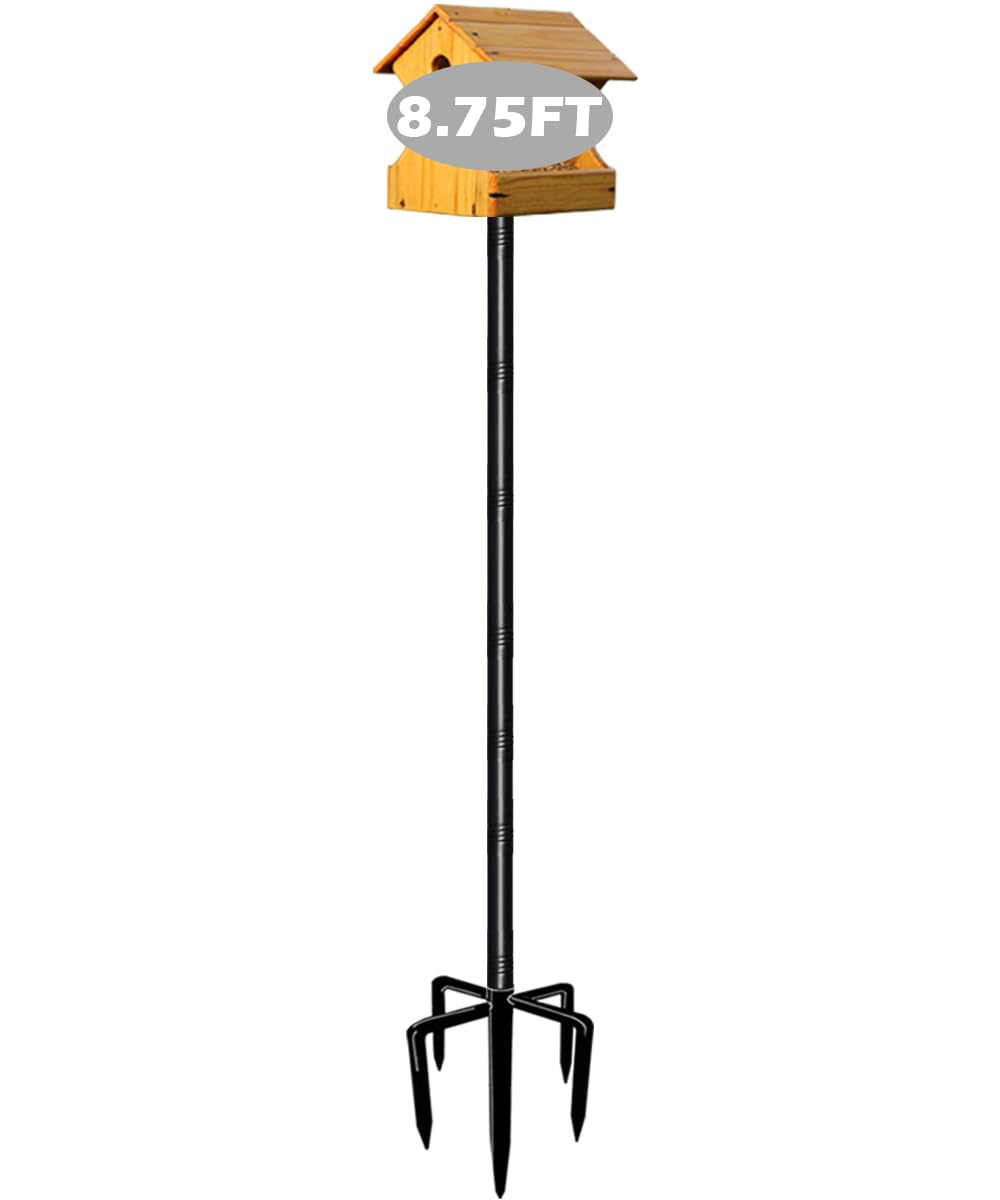 Garbuildman 105 inch bird feeder pole top providing secure outdoor mounting