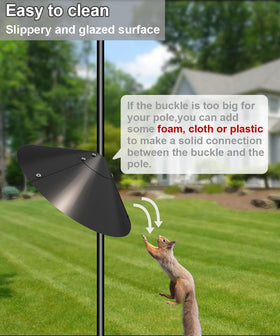 Garbuildman baffle shields bird food from cheeky squirrels