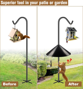 Garbuildman bird feeder pole guard glossy black finish deters squirrels
