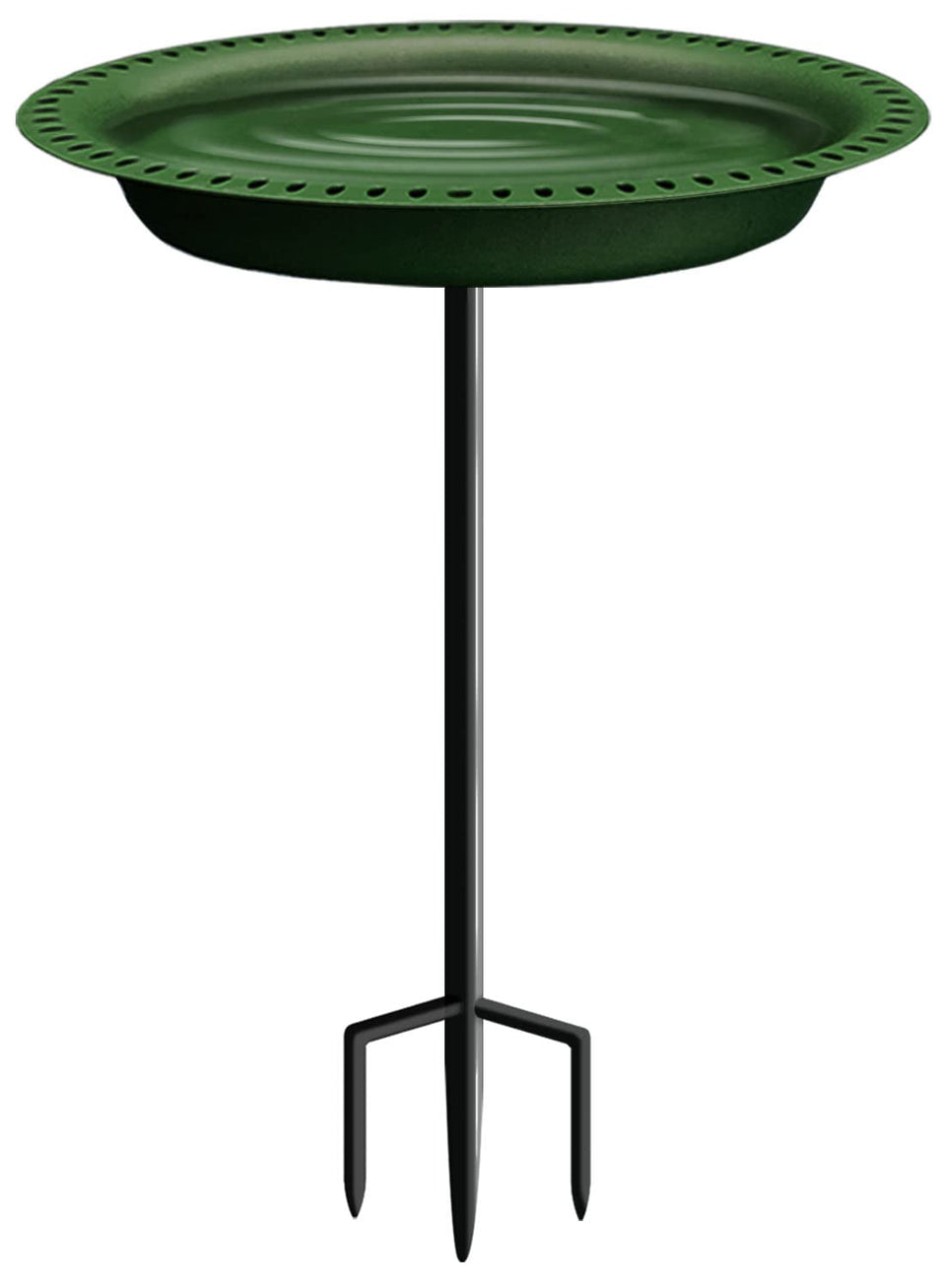 Garbuildman birdbath bowl in green, oval shape for outdoor bird refreshment.