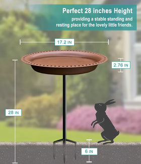 Garbuildman bird bath stake assembly keeps the unit upright with a stable metal stake.