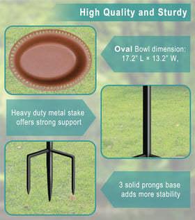 Garbuildman bird bath with three-prong base enhances stability in windy outdoor spaces.
