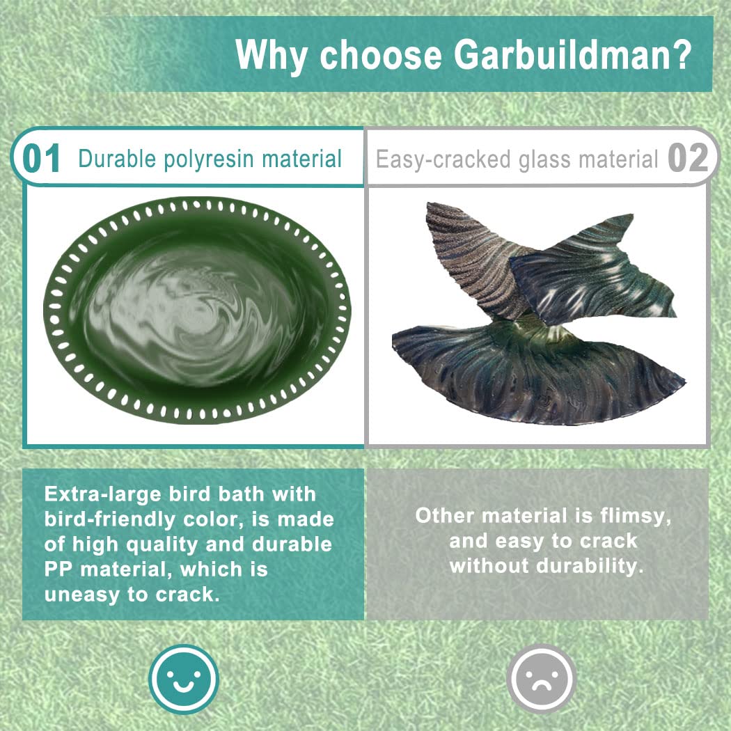 Garbuildman tray can hold water or seeds for versatile use.