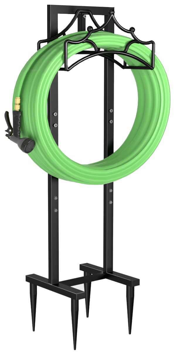 Garbuildman Crown hose holder base with four spikes for stable ground anchoring.