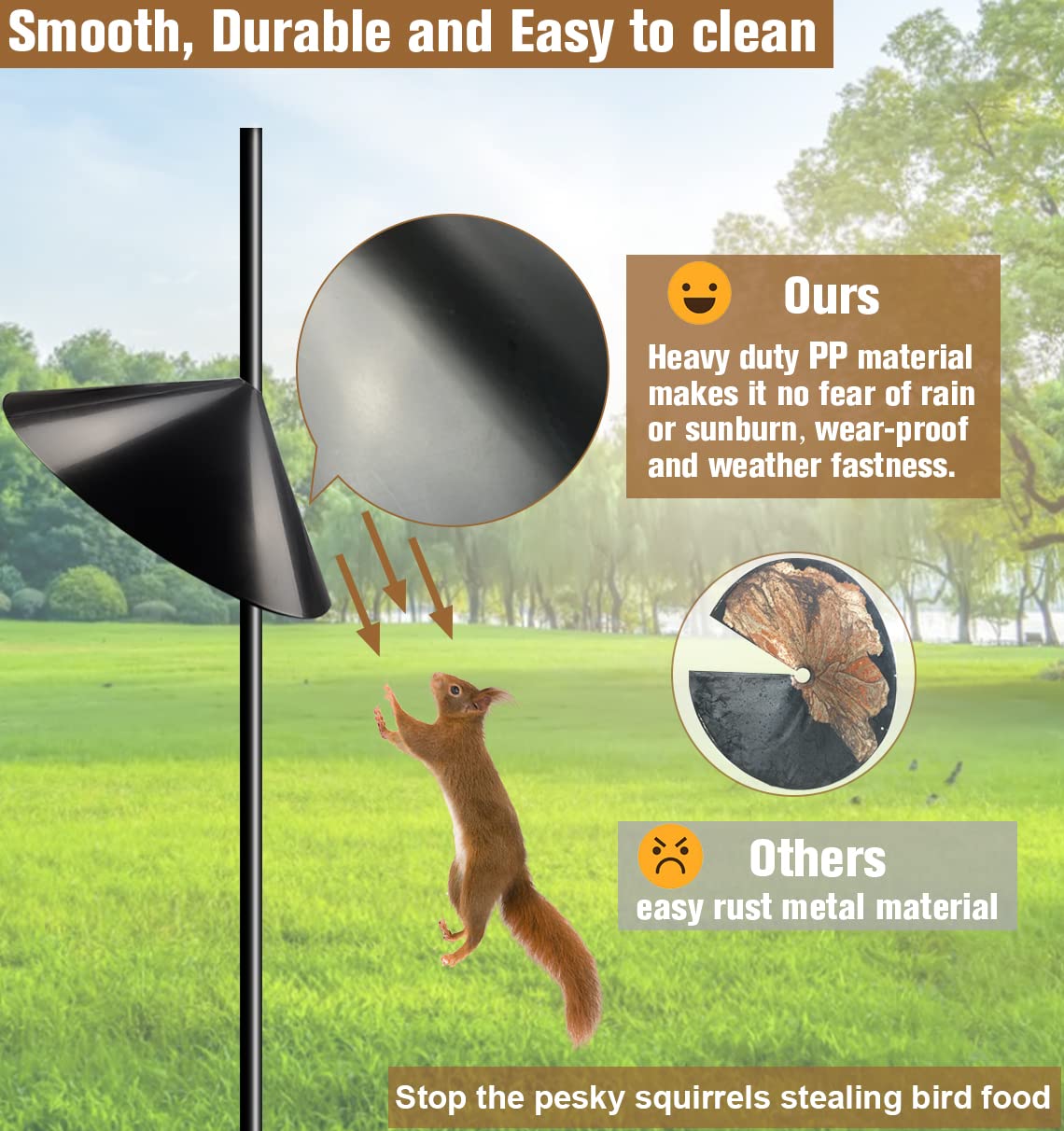 Garbuildman easy-clean baffle surface makes removal of dirt simple after rain
