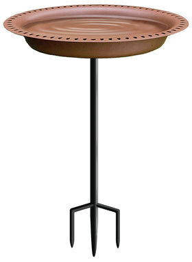 Garbuildman extra-large bird bath with oval chocolate basin offers ample space for birds to drink and bathe.