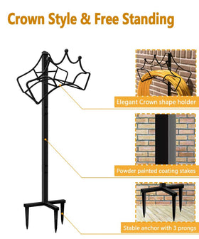 Garbuildman three-spikes stand provides sturdy hose support