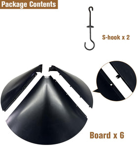 Garbuildman 19-inch baffle assembly shown on a hanging bird feeder.