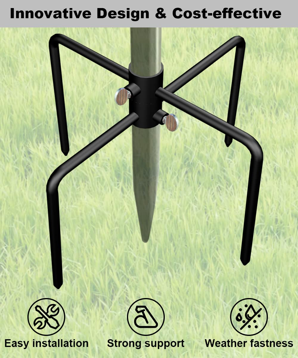 Garbuildman pole base fits 0.74-to-1.1-inch poles for flexibility