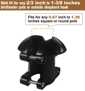 Garbuildman pole-mount buckle stopper keeps feeders protected and stable.