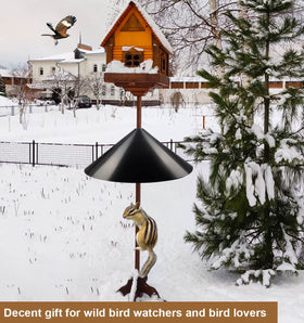 Garbuildman squirrel baffle keeps distance from trunk for better access.