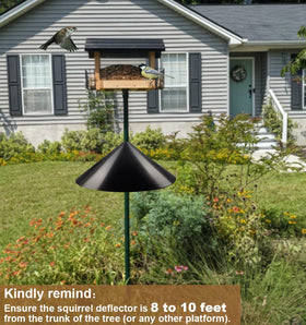 Garbuildman anti-squirrel deflector protects seed and saves bird food