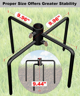 Garbuildman steel pole base offers tilt resistance for steady feeders