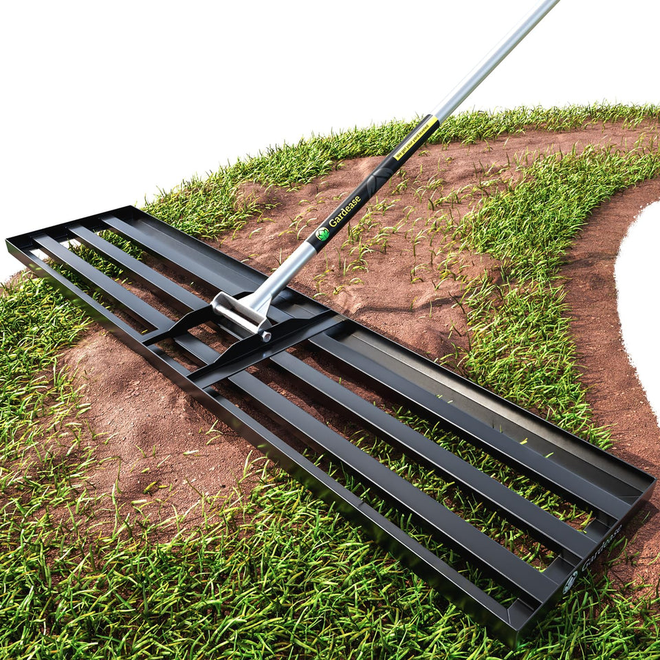 Gardease lawn leveling rake ground plate 48x10 for even soil spreading