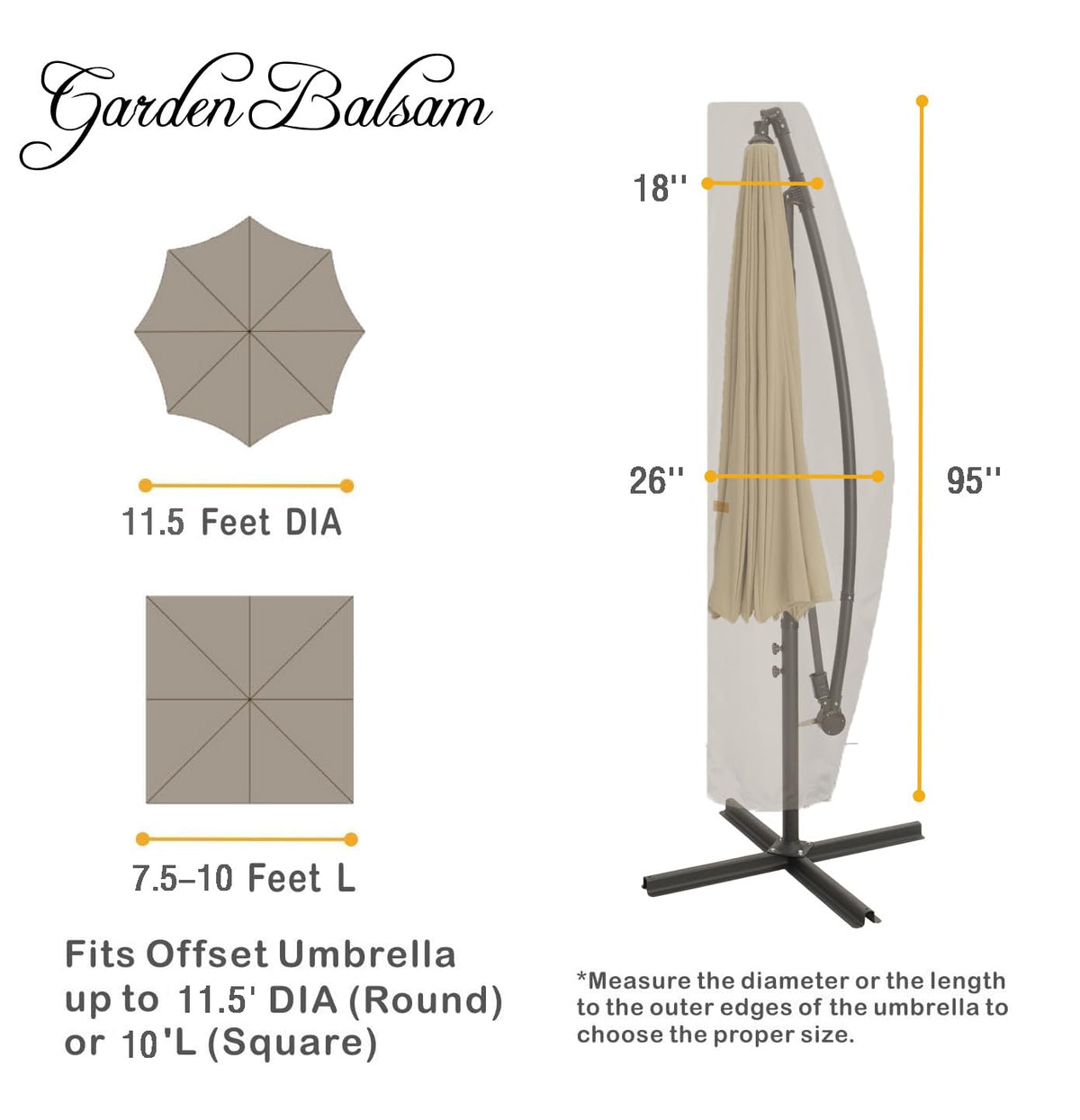 Garden Balsam straight-pole umbrella cover keeps your main pole sheltered from weather