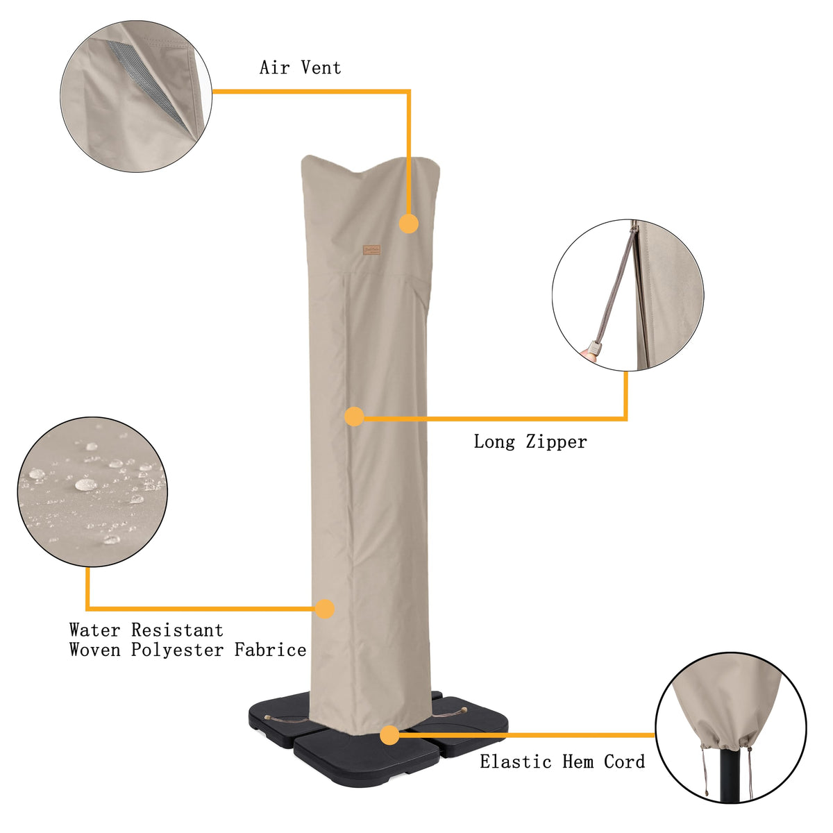 Garden Balsam umbrella cover is breathable yet waterproof for rain and sun