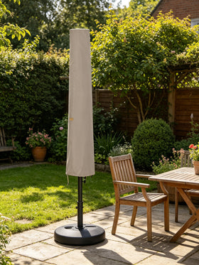 Garden Balsam umbrella cover providing outdoor protection from elements.