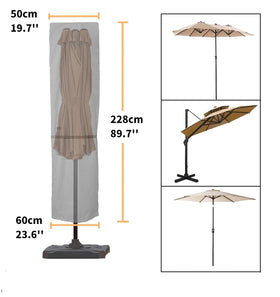 Garden Balsam umbrella cover with zipper detail keeps a snug fit.
