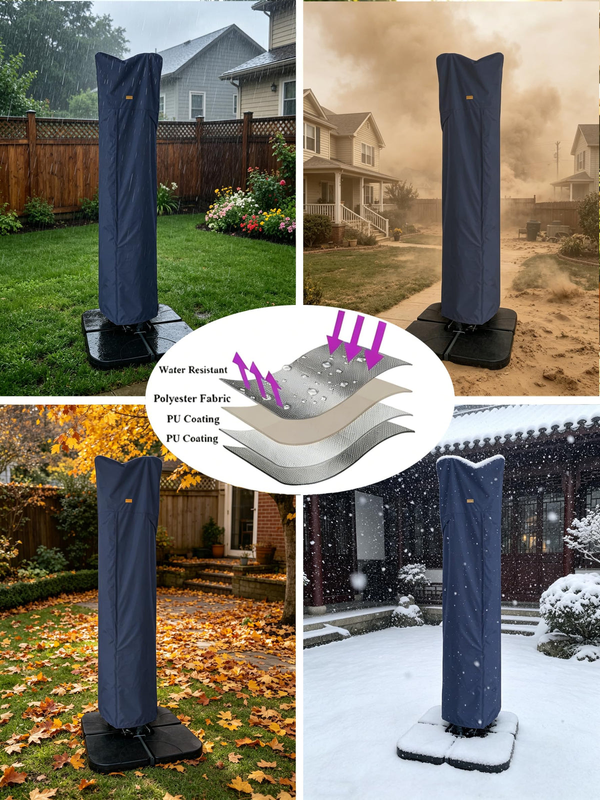 Garden Balsam rod pocket helps align and secure the cover during use or storage.