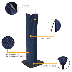 Garden Balsam straight-pole umbrella cover guards a traditional parasol from weather.