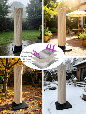Garden Balsam umbrella cover with zipper closure for convenient use