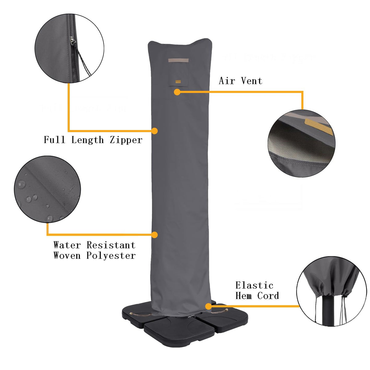 Garden Balsam water-resistant umbrella cover shields fabric from moisture