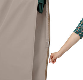 Garden Balsam waterproof fabric closeup shows durable, weather-ready material.