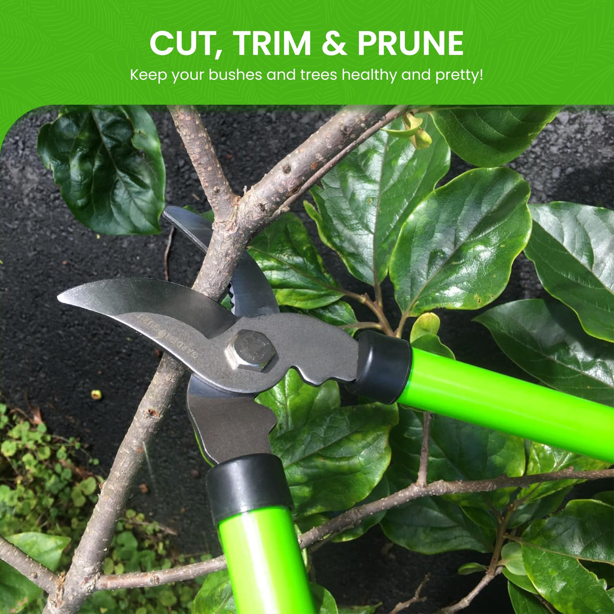 Garden Guru Bypass Loppers comfort-grip handles reduce hand fatigue during long pruning sessions