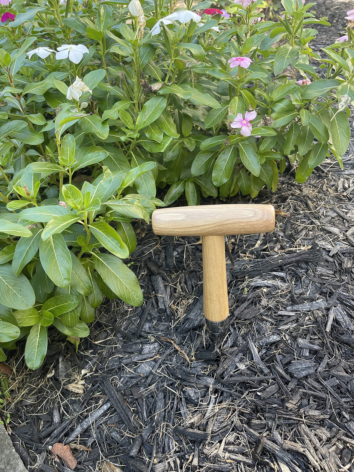 Garden Guru dibber wood carved handle for comfortable grip