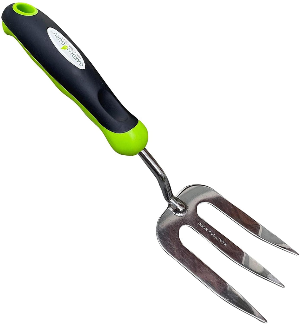 Garden Guru hand weeder fork in stainless steel for precise weeding