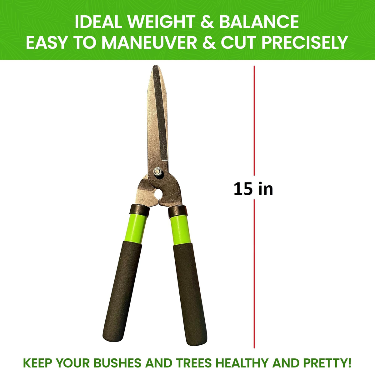 Garden Guru hedge shears with soft non-slip handles for comfortable use