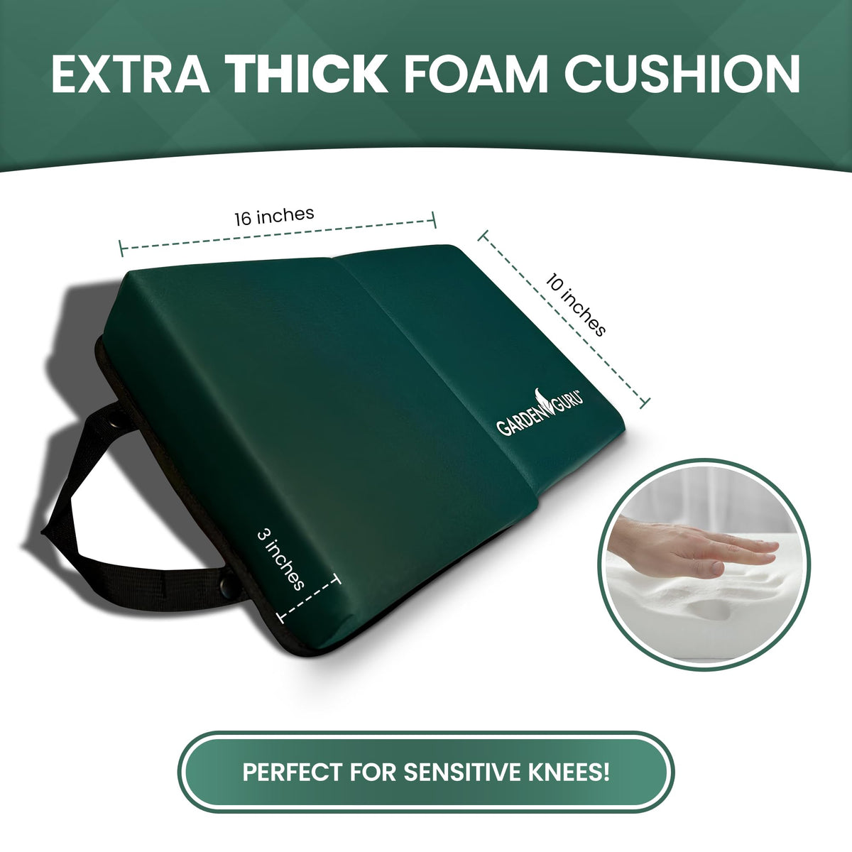 Garden Guru kneeler pad 3 inch padding supports even sensitive knees