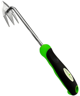 Garden Guru Root Weeder Tool with angled tines for precise root removal in the lawn