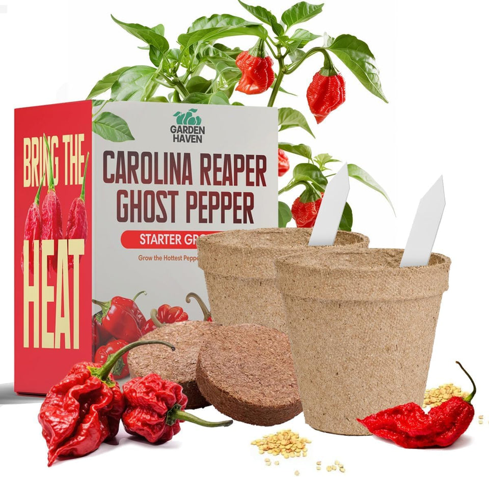 Garden Haven Carolina Reaper Ghost Grow Kit package ready for beginner planting