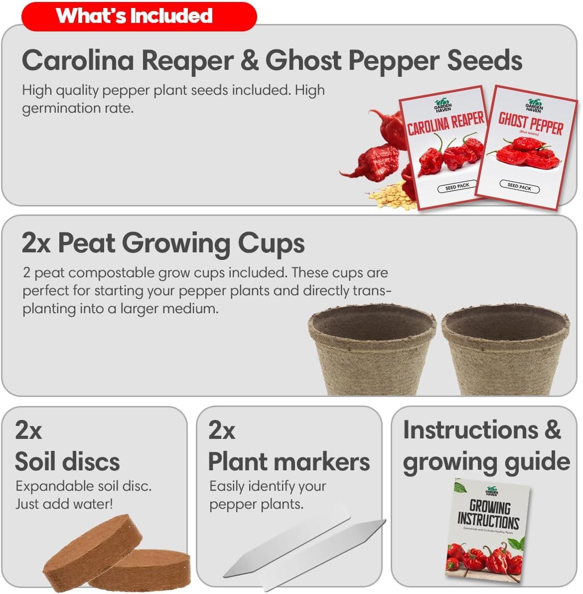 Garden Haven Carolina Reaper seeds close-up highlighting high germination potential