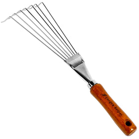 Garden Helper leaves cleanup on pathway with slim tool