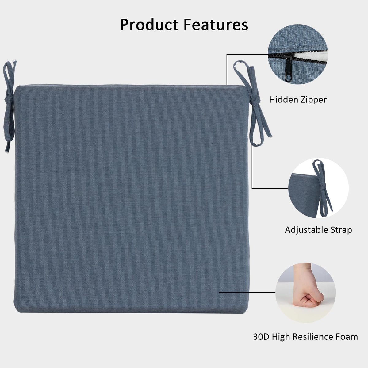 Garden lucky precision piping and hidden zipper prevent wear