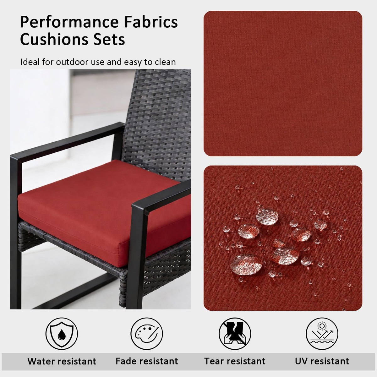Garden lucky Sunbrella Henna fabric close-up shows colorfast, premium texture.
