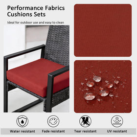 Garden lucky Sunbrella Henna fabric close-up shows colorfast, premium texture.