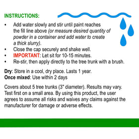 Garden Organix water-resistant formula shields trunks from UV damage.