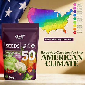Garden Pack non-GMO seeds detail emphasizing high purity for healthy seedlings